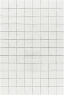 Nissa White Gray Checkered Wool Rug