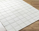 Nissa White Gray Checkered Wool Rug