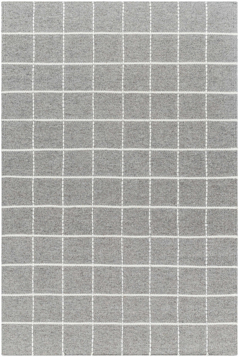 Nissa Gray Checkered Wool Rug