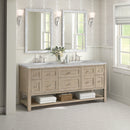 James Martin Breckenridge 72" Double Bathroom Vanity, Whitewashed Oak