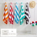 Cotton Velour Cabana Stripe Beach Towel - Novia Collection by Great Bay Home