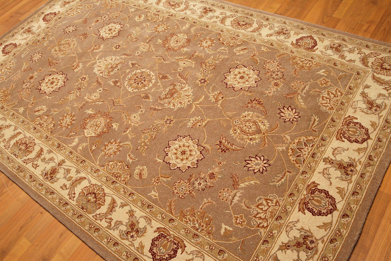 5'6" X 8'6" handmade 100% wool Traditional Oriental Area Rug Brown