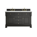 James Martin Brookfield 60" Double Bathroom Vanity, Black Onyx
