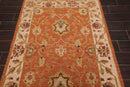 3'10" x 5'10" Hand Knotted Wool High Low Pile Area Rug Orange