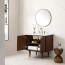 James Martin Amberly 36" Dual Mount Single Bathroom Vanity, Mid-Century Walnut