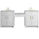 James Martin Bellshire 84" Double Bathroom Vanity, Bright White