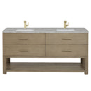 James Martin Lucian 72" Double Bathroom Vanity, Pebble Oak