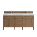 James Martin Brittany 72" Double Bathroom Vanity, Pecan
