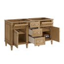 James Martin Lorelai 60" Double Bathroom Vanity, Light Natural Oak