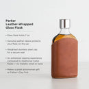 Parker Leather-Wrapped Glass Flask by Viski