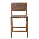 Nebuluxe Faux Leather Woven Counter Stool