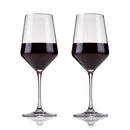 Raye Angled Crystal Bordeaux Glasses Set of 2