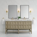 James Martin Emmeline 72" Double Bathroom Vanity, Pebble Oak