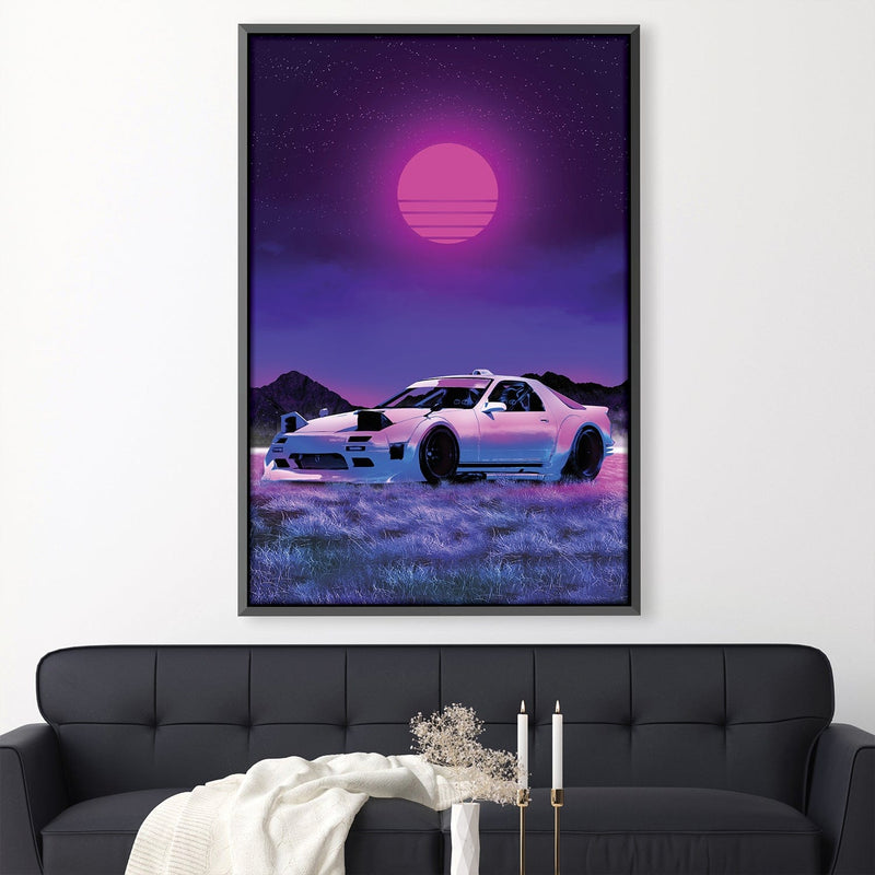 Neon Moon Racer Canvas