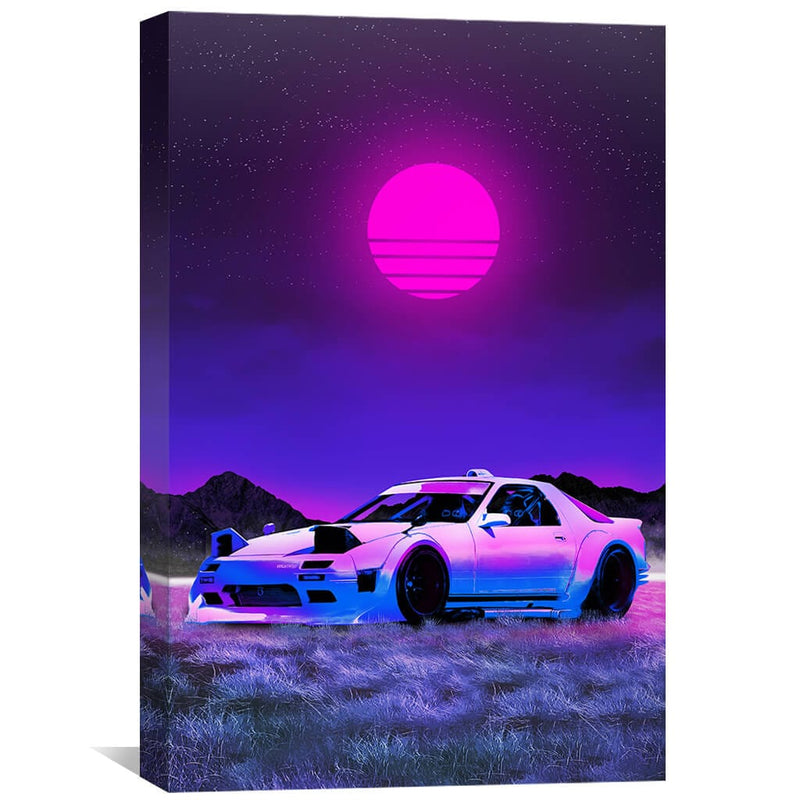 Neon Moon Racer Canvas