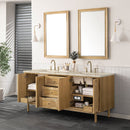 James Martin Laurent 72" Dual Mount Double Bathroom Vanity, Light Natural Oak
