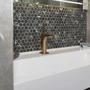 Nero Marquina Anti Slip Hexagon Glass Mosaics 11 3/4x11 1/2