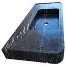 Nero Marquina Black Marble Hand Carved Fluted Wall Mount Sink 48 X 20