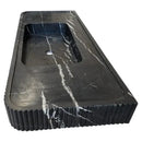 Nero Marquina Black Marble Hand Carved Fluted Wall Mount Sink 48 X 20