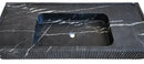 Nero Marquina Black Marble Hand Carved Fluted Wall Mount Sink 48 X 20