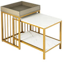 2 Pieces Nesting Coffee Table Set for Living Room-White by LJGDeals