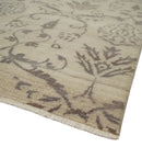 Neutral 8x10 Hand Knotted Camel and Brown Floral Traditional Antique Style Wool Area Rug