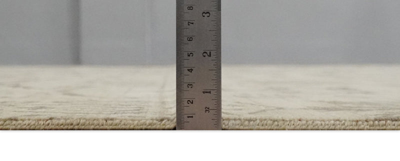 Neutral 8x10 Hand Knotted Camel and Brown Floral Traditional Antique Style Wool Area Rug