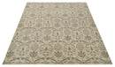 Neutral 8x10 Hand Knotted Camel and Brown Floral Traditional Antique Style Wool Area Rug