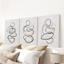 Abstract Line Art Wall Art Set of 3. Minimalist Figure Drawings by Wall Art Set