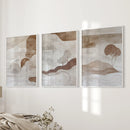 Wabi Sabi Line Art Set of 3 Prints. Earth Tones Landscape by Wall Art Set