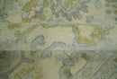 Neutral Beige and silver 8x10 Traditional Antique Finish Hand knotted Wool Area Rug by The Rug Decor