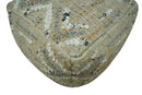Contemporary Beige, Ivory and Gray Hand Woven Jute and wool Pouf