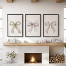 Aesthetic Bow Wall Art Set of 3. Neutral Gallery Set by Wall Art Set