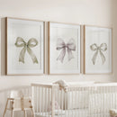 Aesthetic Bow Wall Art Set of 3. Neutral Gallery Set by Wall Art Set