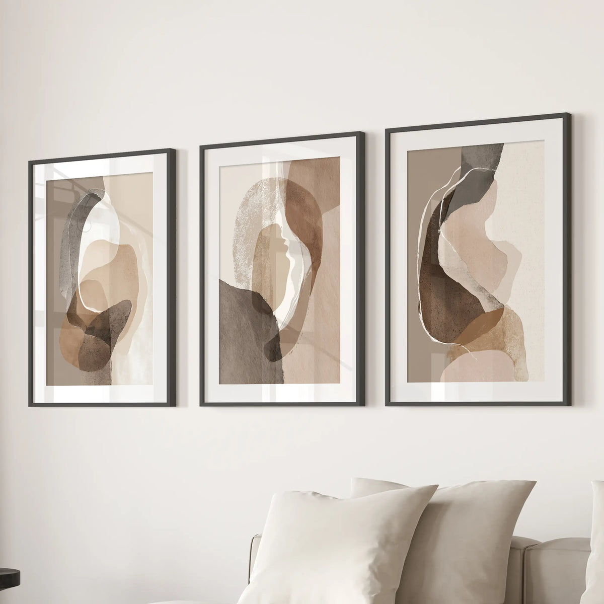 Neutral Abstract Wall Art Set of 3. Modern Earth Tone Prints, photo 7 of 19