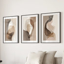 Neutral Abstract Wall Art Set of 3. Modern Earth Tone Prints by Wall Art Set