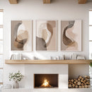 Neutral Abstract Wall Art Set of 3. Modern Earth Tone Prints by Wall Art Set