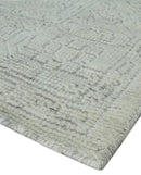 Neutral Contemporary 8x10 Medallion Beige 8x10 Hand knotted wool area rug