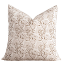 Magnolia Floral Block Printed Pillow Cover | Burgundy, Mustard by Apartment No.3