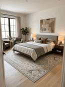 Hand Knotted Traditional Wool Area Rug in Ivory Brown and Gray