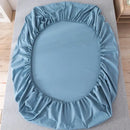 Neutral microfiber double bed elastic fitted sheet bedroom cover by Decorbites
