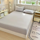Neutral microfiber double bed elastic fitted sheet bedroom cover by Decorbites