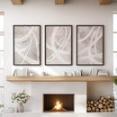 Modern Minimalist Abstract Triptych. Neutral Brush Stroke Art by Wall Art Set