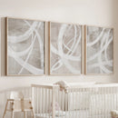 Modern Minimalist Abstract Triptych. Neutral Brush Stroke Art by Wall Art Set