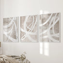 Modern Minimalist Abstract Triptych. Neutral Brush Stroke Art by Wall Art Set