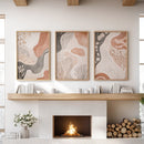 Neutral Terracotta 3 Piece Wall Art. Boho Abstract Prints by Wall Art Set