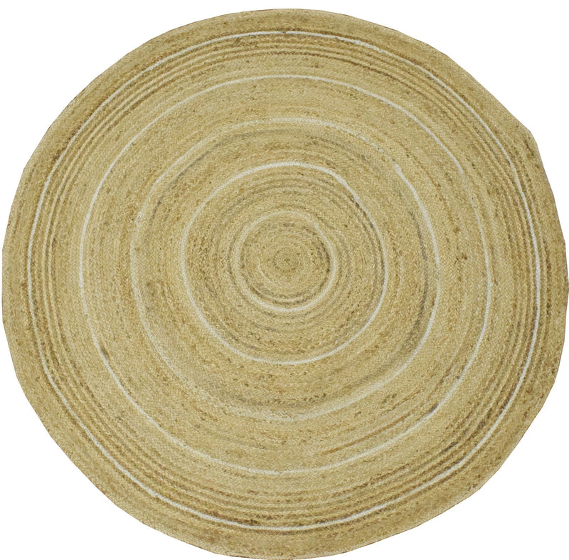 100% ALL NATURAL FIBER HAND BRAIDED BOHO ROUND JUTE RUG | JR5