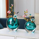 GobekUsa Enamel Small Ornaments & Glass Vases: New Chinese Style Home Decor for Living Room