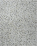 Silver and Ivory Genuine Leather Area Rug - Handmade Premium