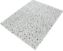 Silver and Ivory Genuine Leather Area Rug - Handmade Premium